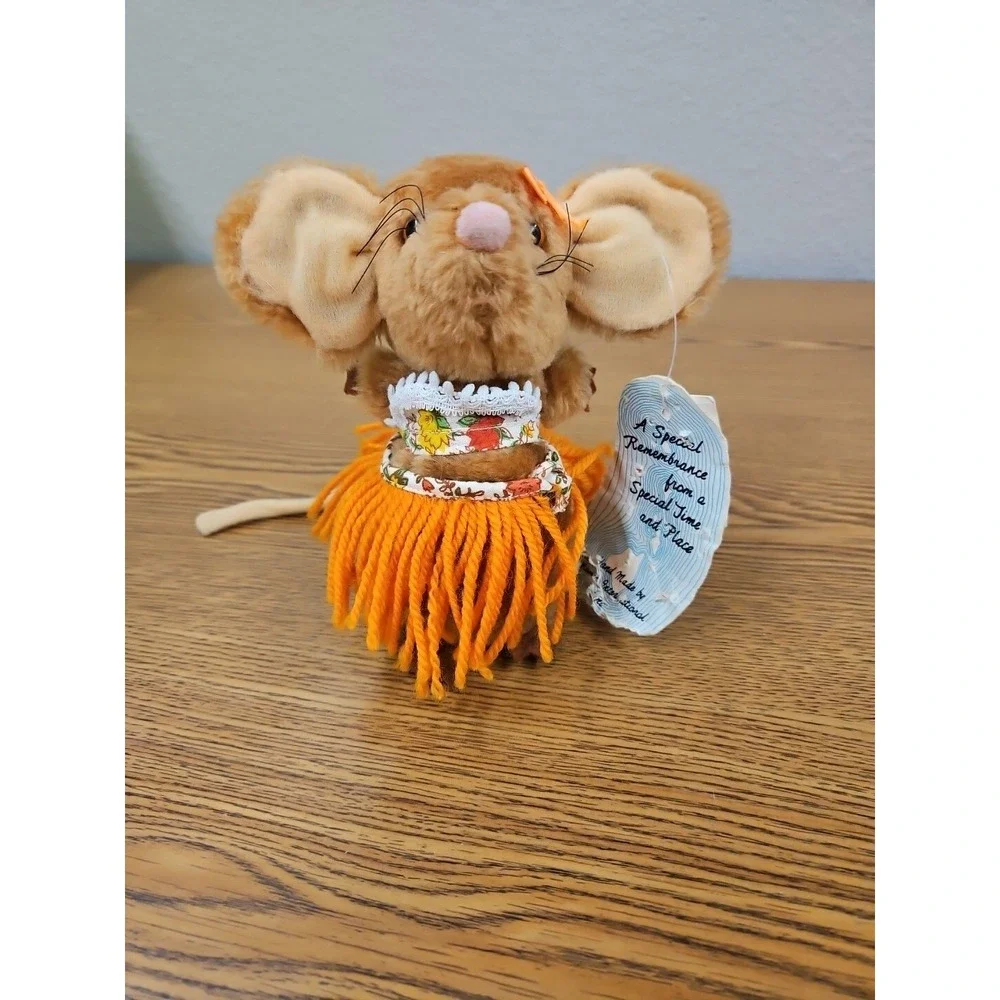 Vintage Kamar Aloha‎ Mouse Plush Toy Adorable W/tags(worn) 6.5